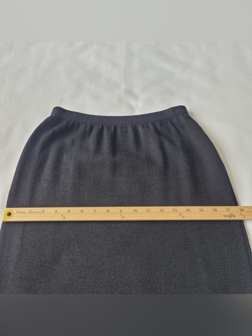 ✅ St.John black knit 2 piece suit Zipper Jacket with Gold Pull & Pencil skirt 6 - Picture 10 of 14